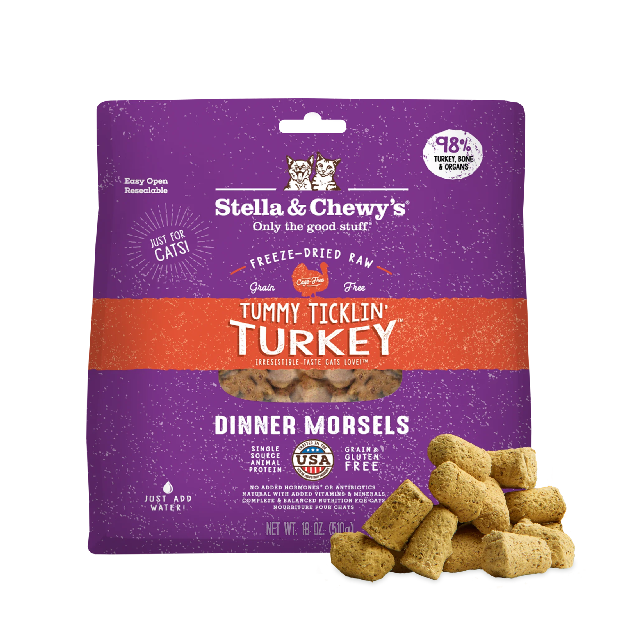 Tummy Ticklin’ Turkey Freeze-Dried Raw Dinner Morsels for Cats - Image 3